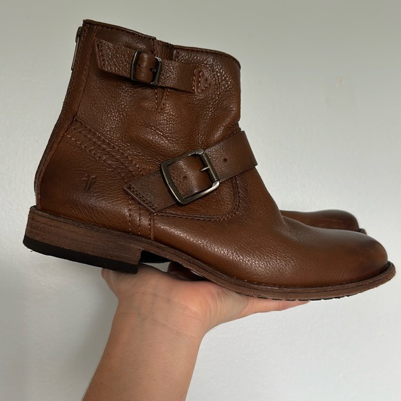 FRYE Tyler Engineer Boots Ankle Bootie Cognac Leather size 7 - Picture 2 of 5